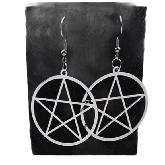 Jewelry - Stainless Steel Pentagram pentacle Earrings Wicca